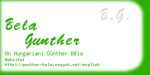 bela gunther business card